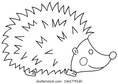 Cartoon Hedgehog Coloring Book Page Children Stock Vector (Royalty Free ...
