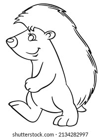 Cartoon Hedgehog Coloring Page Stock Vector (Royalty Free) 2134282997 ...