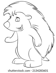 Cartoon hedgehog for coloring page.
