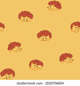 Cartoon hedgehog - cute pattern with animal. Vector illustration in cartoon style.