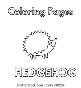 Cartoon hedgehog illustration. Vector coloring book pages for children