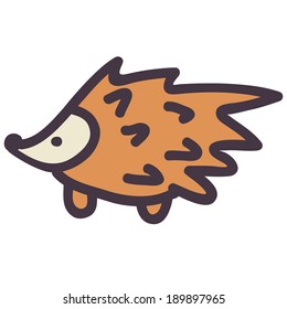 Cartoon hedgehog isolate on white background