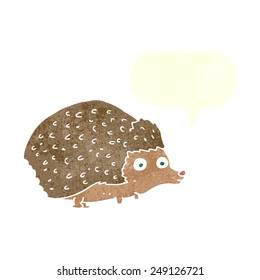 cartoon hedgehog with speech bubble