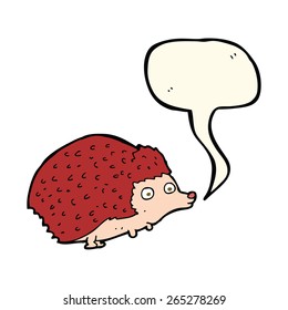 cartoon hedgehog with speech bubble