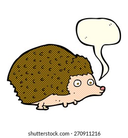 cartoon hedgehog with speech bubble