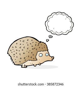 Cartoon-Igel mit Gedankenblase