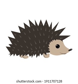 Cartoon hedgehog. Vector illustration isolated on white background.