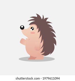 Ilustración vectorial del erizo de dibujos animados, aislada en fondo blanco