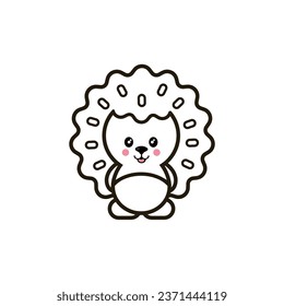ilustración vectorial de hedgehog de dibujos animados con trazo