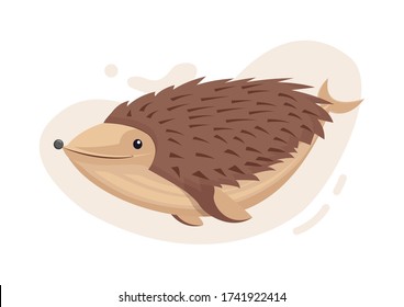 Cartoon of Hedgehog Whale design. Whale, Hedgehog, mascot. Vector flat illustration