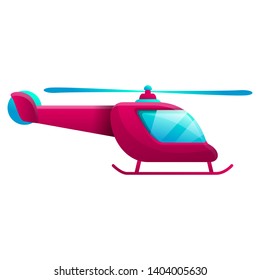 cartoon helicopter isolated on white background, vector illustration
