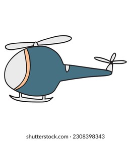 cartoon helicopter isolated on white background