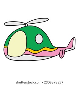 cartoon helicopter isolated on white background