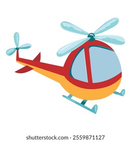 A cartoon helicopter isolated on white background