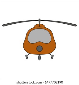 Cartoon helicopter on a white background