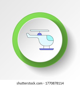 cartoon helicopter toy colored button icon. Signs and symbols can be used for web, logo, mobile app, UI, UX