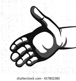 Cartoon help hand, vector illustration