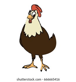 cartoon hen bird farm domestic animal
