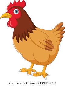 Cartoon hen isolated on white background