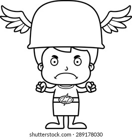 A cartoon Hermes boy looking angry.