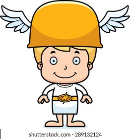 A cartoon Hermes boy smiling.