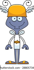 A cartoon Hermes fly smiling.