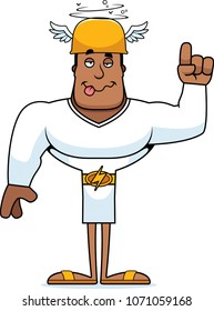 A cartoon Hermes looking drunk.
