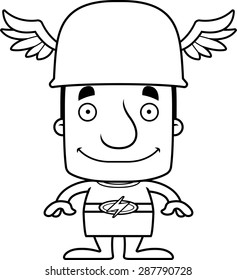 A cartoon Hermes man smiling.