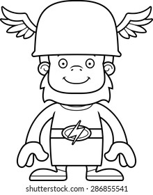 A cartoon Hermes sasquatch smiling.