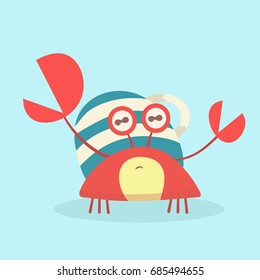 Cartoon hermit crab.