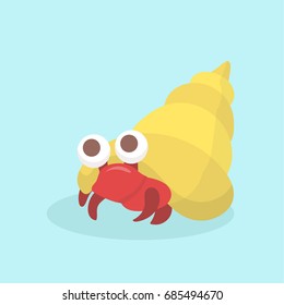 Cartoon hermit crab.