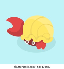 Cartoon hermit crab.