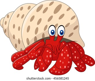 Cartoon hermit crab character 