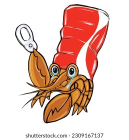 cartoon hermit crab set  vector hermit crab