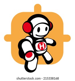 Cartoon hero character icon, vector