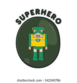 cartoon hero green bug