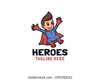 cartoon heroes logo chararacter design illustration