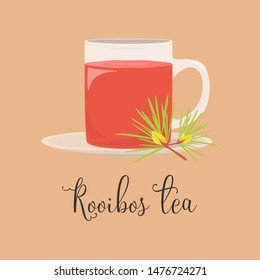 Cartoon hibiscus tea isolated vector illustration.