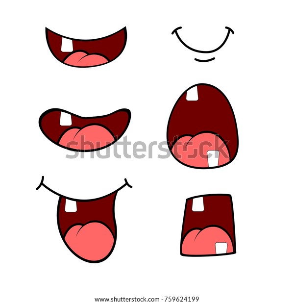 Cartoon Hick Mouth Set Stock Vector (Royalty Free) 759624199 | Shutterstock