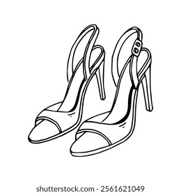 cartoon of high heels coloring page