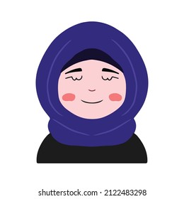 Niños con hijab en dibujos animados o musulmanes. ilustración vectorial