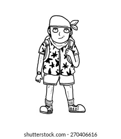cartoon hiker