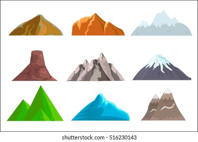 Hills Mountains Cartoon Vector Set Hill Stock Vector (Royalty Free ...