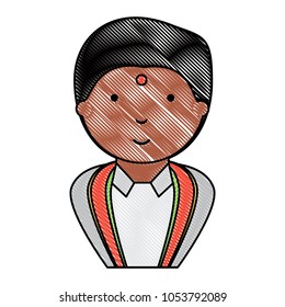 Cartoon hindu man icon