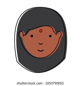 Cartoon hindu woman icon