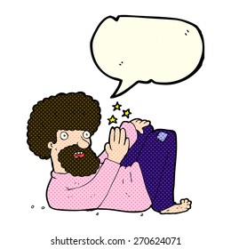 Cartoon Hippie Mann mit Sprachblase