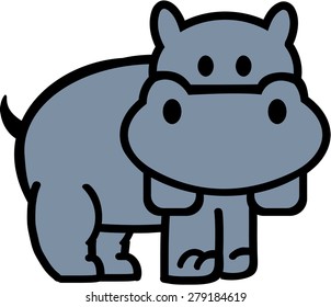 Cartoon hippo
