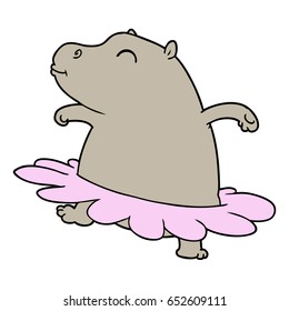 cartoon hippo ballerina