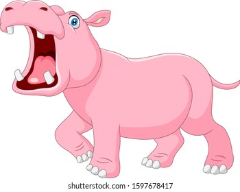 Cartoon Hippo With Open Mouth