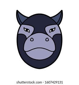 Cartoon Hippopotamus Head Icon Vector